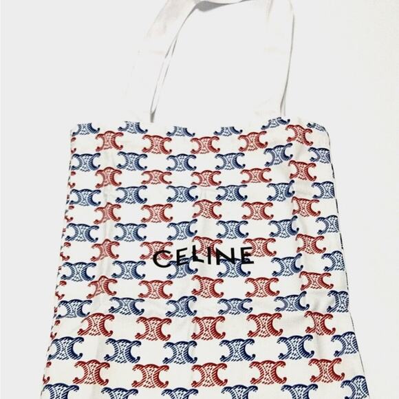 CELINE Gorgeous Tote Red and White Tote Bag - Picture 7 of 11